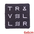 Toppa ricamata Viking nera quadrata con testo TRX e V≈L, 6x6cm per abbigliamento DIY - Modello Runa Matrice (PE4168CT)