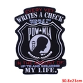 Grande toppa ricamata punk POW-MIA per giacche con silhouette a scudo vintage - Stile Scudo POW-MIA (DB0283CT)
