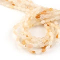 Platte ovale agaat kralen in melkwit en oranje voor DIY-sieraden maken - 8*6mm / Topaas