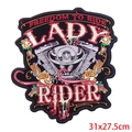 Freedom to Ride large 31x27.5cm motorcycle back patch with rose embroidery for punk jackets - Biker Engine Rose Style (DB0689CT)