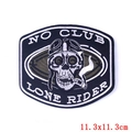 LONE RIDER schedel patch met vliegeniersmuts en bril, geborduurde 11,3 cm badge patch - Schedel Piloot (PE4593CT)