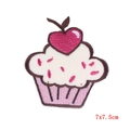 Parche bordado de cupcake con corazón, accesorio de 7x7,5cm para decorar ropa y telas - Estilo Cupcake (PE0039CT)