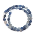 Platte ovale blauwe natuursteen kralen met gepolijste agaat textuur voor DIY sieraden - 8*6mm / Blauwe Aventurijn