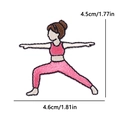 Cartoon Yoga Mädchen Stickerei Aufnäher in rosa Leggings für Kleidung und Hüte Deko - Dehnpose (PE16349CT)
