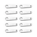 Set of 10 silver stainless steel water drop charms with S.Steel engraving for DIY jewelry - Long Tear-Shaped Tag (2#-Steel Color)