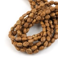 Platte ovale kralen met bruine houtnerf voor het maken van DIY-sieraden en armbanden - 8*6mm / Gele Houtnerfsteen