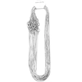 Silver plated copper thin link necklace chain with lobster clasp for jewelry making - Gold Thread Chain / White Gold
