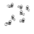 Set of 7 polished stainless steel silver round bead charms with loops for DIY jewelry - Mirror Round Ball Pendant (4#-Steel Color)