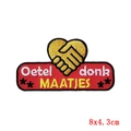 Embroidered heart handshake Oeteldonk patch for clothing decoration 8x4.3cm size - Oeteldonk Maatjes Style (PE4985CT)
