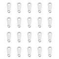 Polished stainless steel water drop pendants connectors in silver finish 20 pieces - Double Hole Long Tear Connector (5#-Steel Color)