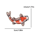 Écusson brodé carpe koï style japonais orange et blanc avec dimensions 5x4,5 cm - Style Poisson Koi de la Chance (PE16359CT)