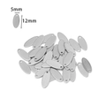Silver stainless steel oval charm tag 12mm x 5mm for DIY jewelry extensions - Bright Silver Oval Tag (7#-Steel Color)