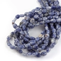 Gepolijste blauwe sodaliet ovale kralen met natuurlijke aders voor DIY-sieraden - 8*6mm / Blauwe Puntsteen