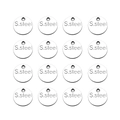 Set of 16 round stainless steel tag charms with S.steel engraving and hanging holes - Engraved Round Tag (10#-Steel Color)
