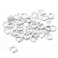 Bulk hollow heart charms in silver stainless steel finish for DIY jewelry making - Hollow Heart Pendant (12#-Steel Color)