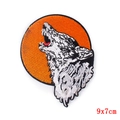 Wolf Heulen Bestickter Aufnäher 9x7cm Rundes Bügelbild für Kleidung Dekoration - Wolf Design (PE5189CT)