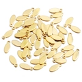 Polished oval gold plated stainless steel charms for DIY jewelry making sets - Gold Oval Pendant (3#-Gold)