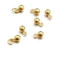 Polished gold-plated round ball pendants with secure top loops for DIY jewelry making - Gold Round Ball Pendant (4#-Gold)