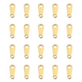 Set of 20 golden stainless steel teardrop pendants with double holes for DIY jewelry - Gold Double Hole Connector (5#-Gold)