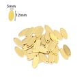Golden oval stainless steel 5x12mm charm tag for DIY jewelry making pendants - Gold Size Marked Tag (7#-Gold)