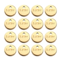 Set of 16 round gold stainless steel charms with S.steel engraving for DIY jewelry - Gold Engraved Round Tag (10#-Gold)