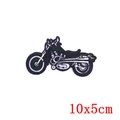 Embroidered motorcycle patch in black and green, 10x5cm DIY biker iron-on badge - Black White Dark Green Retro Street (PE1128CT)