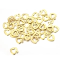 Golden hollow heart-shaped charms made of stainless steel for DIY jewelry making - Gold Hollow Heart Pendant (12#-Gold)