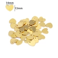 Golden heart-shaped stainless steel jewelry charms, 14mm x 13mm DIY pendant parts - Medium Gold Heart Pendant (14#-Gold)