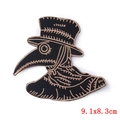 Punk plague doctor embroidered patch for clothing, detailed bird mask design, 9.1x8.3cm - Plague Doctor Side Profile Style (PE5162CT)