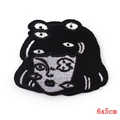 Écusson brodé punk visage de fille à plusieurs yeux noir et blanc 6x5cm - Style Fille Multi-yeux (PE5169CT)