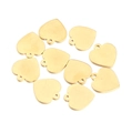Flat heart-shaped brushed gold pendants with hanging holes for DIY jewelry making - Brushed Gold Heart Pendant (17#Gold)