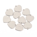 Silver stainless steel heart charm pendants for DIY jewelry making and necklaces - Steel Color Heart Tag With Hole (17#Steel Color)