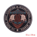 Punk style 19cm round eagle embroidery patch with Best Champion text for DIY clothing - Champion Eagle Circular Style (DB0531CT)