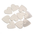 Set of 10 heart-shaped stainless steel charms with pre-drilled holes in silver finish - Matte Brushed Heart Plate (19#Steel Color)