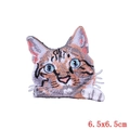 6.5x6.5cm tabby cat embroidery patch with blue eyes for clothing and textile decor - Blue Eyed Tabby Cat (PE1684CT)