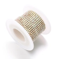 Rainbow AB crystal rhinestone claw chain roll for DIY handmade jewelry crafts - 2mm / Gold Base AB Rhinestone