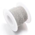 Silver rhinestone claw chain wrap on a plastic reel for DIY jewelry and crafts - 2mm / Silver / White Zirconia
