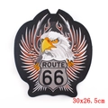 Großer Route 66 und Adlerkopf Stickaufnäher für DIY-Jacken, Größe 30x26,5 cm - Adlerkopf Route 66 (DB0855CT)