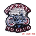 Großer Punk Motorrad Stickaufpatch für Jacken mit Independent No Club Design - Cruiser Motorrad (DB0856CT)