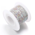 Multi-row AB rainbow rhinestone claw chain on a spool for DIY jewelry crafts - 2mm / Silver Base AB Rhinestone
