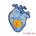 Van Gogh Starry Night heart embroidery patch for DIY clothing decor 11.8x9.3cm - Heart Starry Night (PE5122CT)
