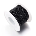 Black crystal rhinestone chain on spool for clothing and DIY jewelry making - Electrophoretic Black Rhinestone
