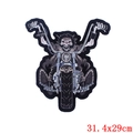 Large punk skull motorcycle rider embroidery patch for motorcycle jackets, 31.4x29cm - Motorcycle Riding Skull Style (DB0289CT)