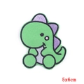 Groene cartoon dinosaurus geborduurde strijkapplicatie voor kleding, 5x6cm - Groene Dinosauriër (PE5335CT)