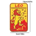 Bestickter Löwe Sternzeichen Aufnäher mit Löwen-Design und Sternen, Größe 7,8cm x 5cm - Löwe Stil (PE3877CT)