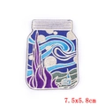 Detalle del parche bordado de La Noche Estrellada en forma de botella con medidas DIY - Estilo Botella Noche Estrellada (PE5324CT)