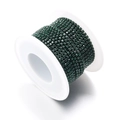 Deep green rhinestone claw chain on a white spool for DIY jewelry accessories - Dark Green