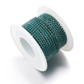 Peacock green rhinestone claw chain on white spool for DIY jewelry making - Peacock Green