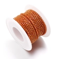 Orange rhinestone chain roll for DIY jewelry crafts and clothing accessories - Golden Yellow