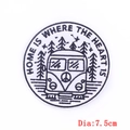 Embroidered van camping patch Home is where the heart is circular DIY patch 7.5cm - Camper Van Camping Style (PE5515CT)